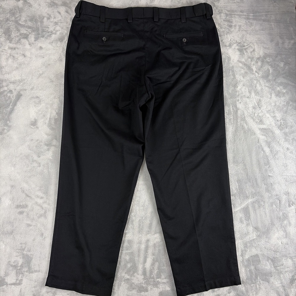 Oak Hill Premium Pant Men's 44x30 Black Pleated Cotton Blend Chino Trousers - Picture 5 of 7